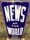 Vintage News Of The World Enamel Sign Original 1950's