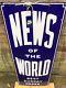 Vintage News Of The World Enamel Sign Original 1950's