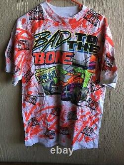 Vintage Rare 1992 BAD TO THE BONE Sprint Car T Shirt World Of Outlaws NOS! New