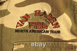 Vintage Rare New Van Halen Tour Of The World Jacket Denim Camo Size XL 1984