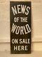 Vintage Tin Advertising Sign The News Of The World Newspaper Shabby Wall Art