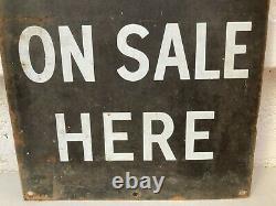 Vintage tin advertising sign The News of The World newspaper shabby wall art