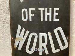 Vintage tin advertising sign The News of The World newspaper shabby wall art