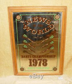 Vntg Rare News Of The World Darts Championship 1978 Area Finalist Framed Mirror