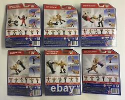 WWE Set of 6 Retro Action Figures Kane, Mankind, Sting, The Rock New on Card