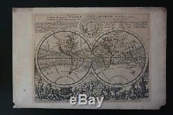 Weltkarte. Herman Moll. A new Map of the whole World. Kupferstich-Karte ca. 1732