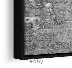 World of the Map Distressed B&W Grey CANVAS FLOATER FRAME Wall Art Print Picture