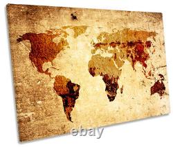 World of the Map Distressed Picture SINGLE CANVAS WALL ART Print
