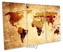 World of the Map Distressed Picture TREBLE CANVAS WALL ART Print