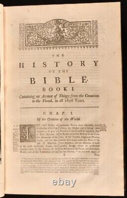 1733 2 tomes Une nouvelle histoire de la Sainte Bible depuis le commencement du monde