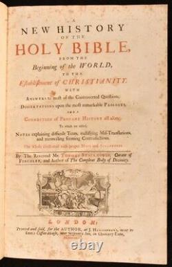 1733 2 tomes Une nouvelle histoire de la Sainte Bible depuis le commencement du monde