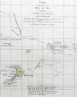 1774 James Cook Grande Carte Antique De La Mer Du Sud, Australie, Nouvelle-zélande Etc