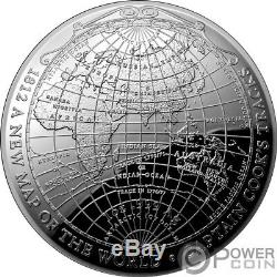 1812 Une Nouvelle Carte Du Monde Terrestre Dôme 1 Oz Argent Monnaie $ 5 Australie 2019