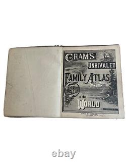 1884 Atlas familial inégalé du monde de Cram. Une biographie de A. Mervyn Davies