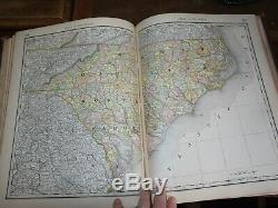 1887 Rand Mcnally Standard Atlas Du Monde 66 Cartes En Couleur Boston À New York