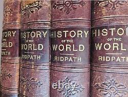 1899. Histoire du Monde de l'Humanité par John Clark Ridpath. Ensemble ancien de 4 volumes.