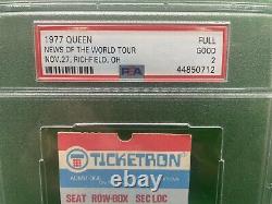 1977 Queen News of the World Billet de Concert Complet PSA Noté