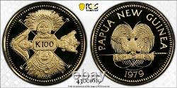 1979 Papuia Nouvelle Guinée 100 Kina Gold Pcgs Pr69 Dcam 4 Faits Du Natioon