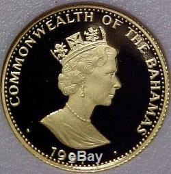 1991 Bahamas $ 200 Dollar Coin Découverte Du Nouveau Monde 1/5000 Gem Proof