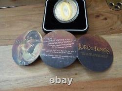 2003 Nouvelle-zélande $1 Sterling Silver Seigneur De La Rings Coin Withbox, Le Un Ring