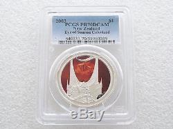 2003 Nouvelle-zélande Lord Of The Rings Sauron $ 1 Dollar Silver Proof Coin Pcgs Pr70