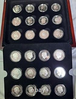 2003 Seigneur Des Anneaux 24 Argent Proof Coins Collection Rare