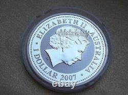 2007 Australie $1 2010 Lunar I Silver. 999 1oz Année Du Tigre Gilded Gilt Nouveau