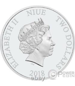 2018 Niue Année Du Dog 2,00 $ Silverproof Coloured 1 Oz Coin D'édition Limitée