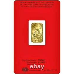 2021 Gold 5 Grams Pamp Suisse Lunar Year Of The Oxen Bar (nouveau Avec Assay Card)