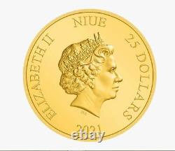 2021 Niue Le Seigneur Des Anneaux Sauron $25 1/4oz Gold Proof Ngc Pf70uc En Pop 3