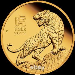 2022 Australien Lunar Année Du Tigre 1/10 Oz Gold Proof 15 $ Pièce Nouvelle Série-3