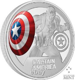 2023 Marvel Captain America 1oz Pièce d'argent NEUF