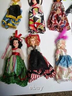 22 Vintage Années 1960 Arco Plastic Dolls Of The World Lot New Without Box Irlande
