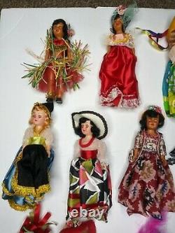 22 Vintage Années 1960 Arco Plastic Dolls Of The World Lot New Without Box Irlande