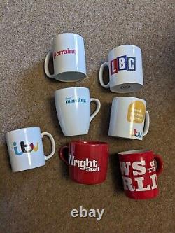 7 Tasses de café originales de journalisme. Rare. News Of The World, GMB, This Morning.