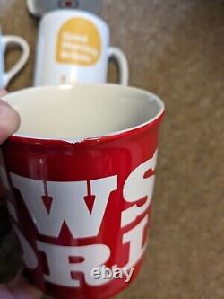 7 Tasses de café originales de journalisme. Rare. News Of The World, GMB, This Morning.