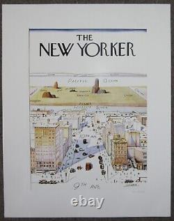 Affiche numérotée de Saul Steinberg, vue du monde du New Yorker depuis la 9e Avenue