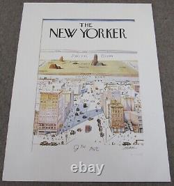 Affiche numérotée de Saul Steinberg, vue du monde du New Yorker depuis la 9e Avenue