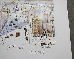 Affiche numérotée de Saul Steinberg, vue du monde du New Yorker depuis la 9e Avenue