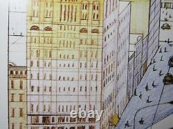 Affiche numérotée de Saul Steinberg, vue du monde du New Yorker depuis la 9e Avenue