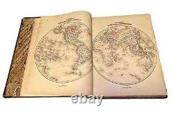 Antique 1862 Johnson's Nouvel Atlas Familial Illustré du Monde 18,5 x 15