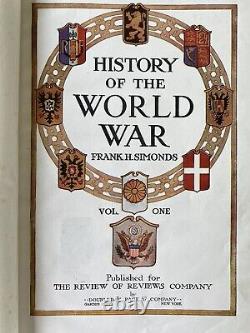 Antique 1919-22 Histoire Des Livres De La Guerre Mondiale Vol # 1-5 Par Frank H. Simonds