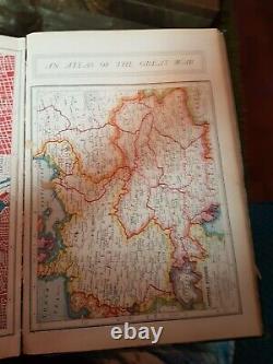Antique Harmsworth Nouveau Atlas Du Livre De Cartes Du Monde Dernier De La Grande Guerre Ww1 +