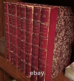 Antique Set Leather Bound Books 8 Volumes Histoire Du Monde 1885 Illustré