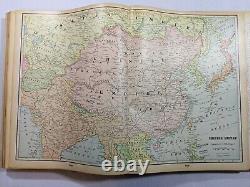 Atlas antique de Cram de 1901 du Monde Ancien et Moderne Nouvelle Édition du Recensement HTF