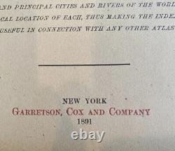 Atlas colombien du monde 1891 Livre relié Édition de New York Trouvaille rare