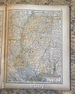 Atlas colombien du monde 1891 Livre relié Édition de New York Trouvaille rare