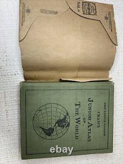 Atlas junior Cram du monde Nouvelle édition de l'index du recensement Relié 1912