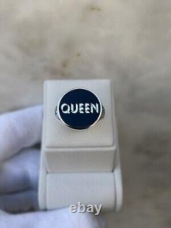 Bague logo de Queen News of the World en argent sterling 925.