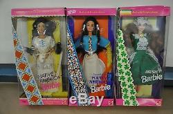 Barbie Dolls Of The World Beaucoup De 7 Toutes Les Nouveau Nrfb Nib, Y Compris Irlandais, Russe +